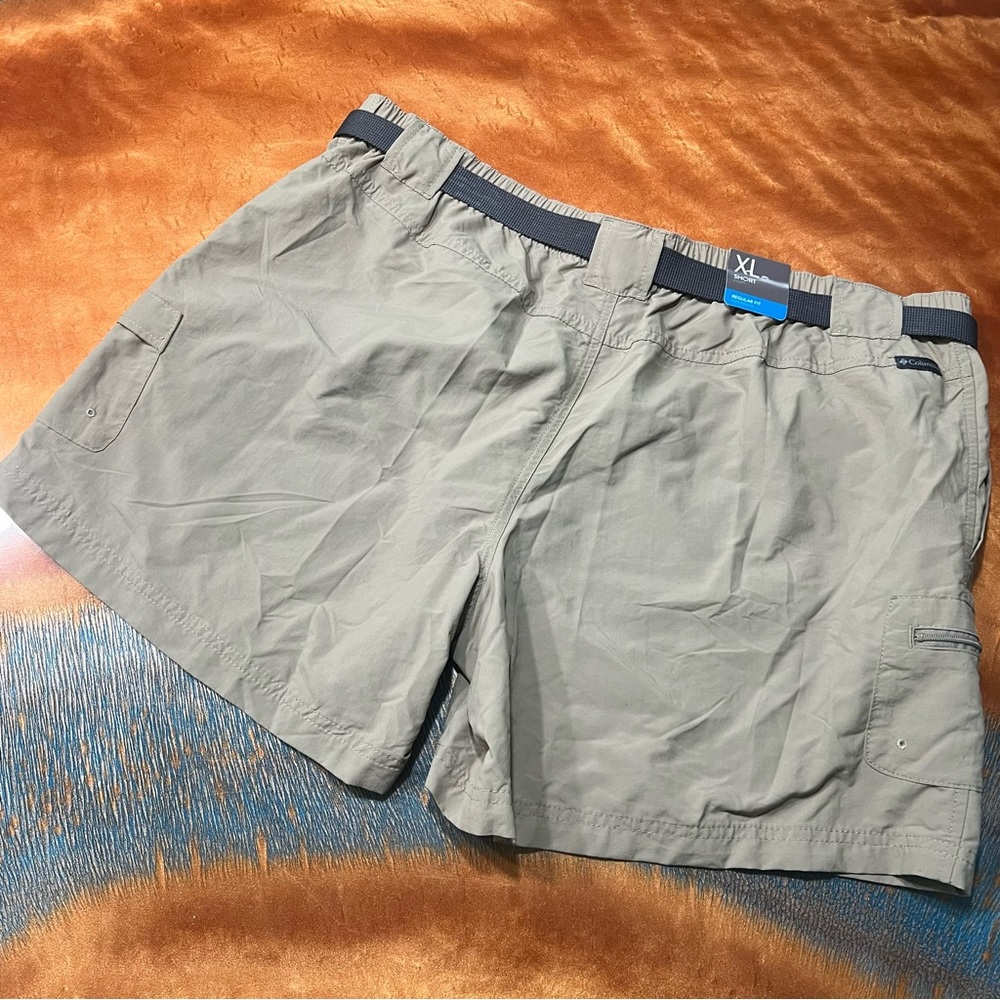 NWT Columbia Sandy River Cargo Shorts Tan Khaki XL 6” belted - Picture 3 of 8
